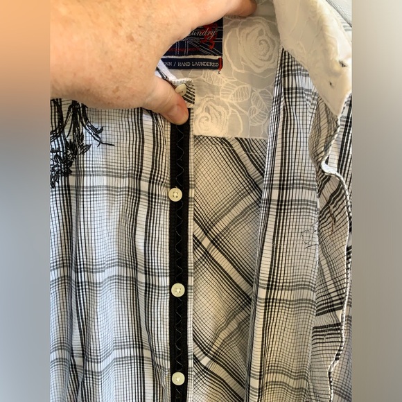 English Laundry Christopher Wicks Hand Sewn Embroidered Shirt 🌴 - Picture 6 of 14